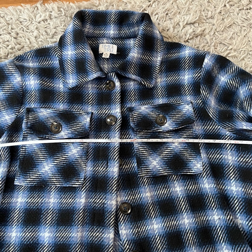Time and Tru Black and Blue Plaid Jacket